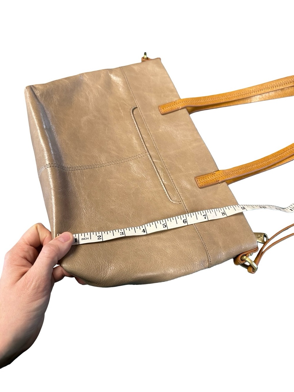 Hobo Cecily Mini Tote Bag in Parchment Leather Travel Coastal Chic Resort Career - Picture 14 of 14